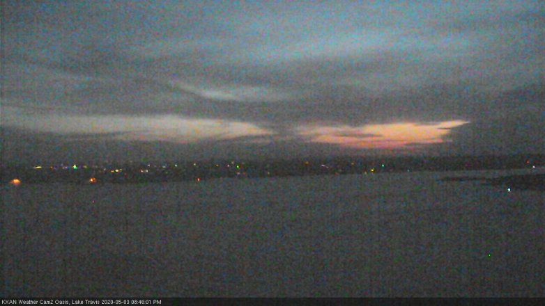 Lake Travis webcam, May 3, 2020 8:45 PM CT