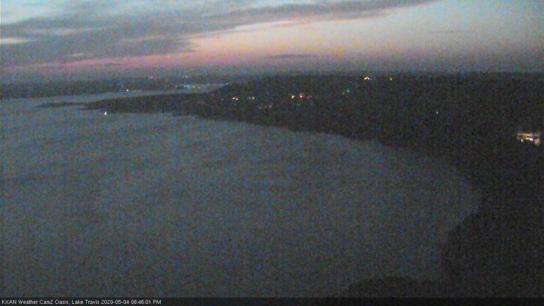 Lake Travis webcam, May 4, 2020 8:45 PM CT