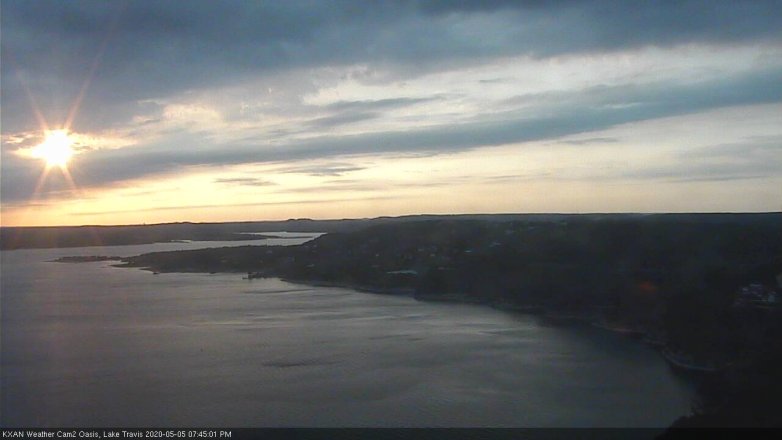 Lake Travis webcam, May 5, 2020 7:45 PM CT