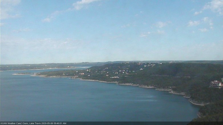 Lake Travis webcam, May 6, 2020 9:45 AM CT