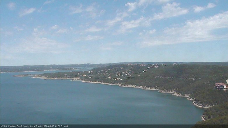 Lake Travis webcam, May 6, 2020 12:00 PM CT