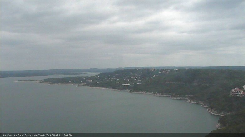 Lake Travis webcam, May 7, 2020 9:45 PM CT