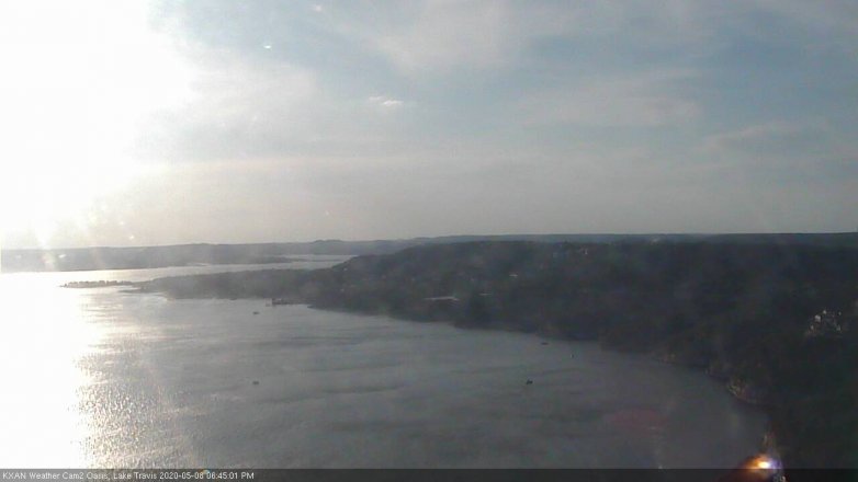 Lake Travis webcam, May 8, 2020 6:45 PM CT