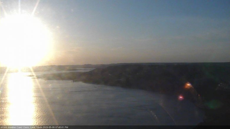 Lake Travis webcam, May 8, 2020 7:45 PM CT