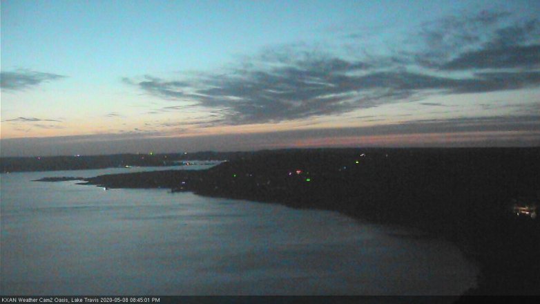 Lake Travis webcam, May 8, 2020 8:45 PM CT