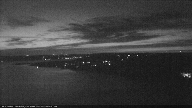 Lake Travis webcam, May 8, 2020 9:00 PM CT