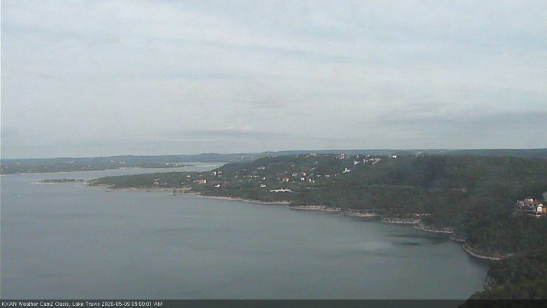 Lake Travis webcam, May 9, 2020 9:00 AM CT