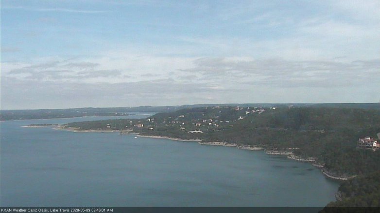 Lake Travis webcam, May 9, 2020 9:45 AM CT