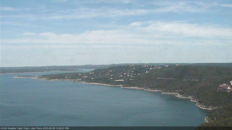 Lake Travis webcam, May 9, 2020 12:00 PM CT
