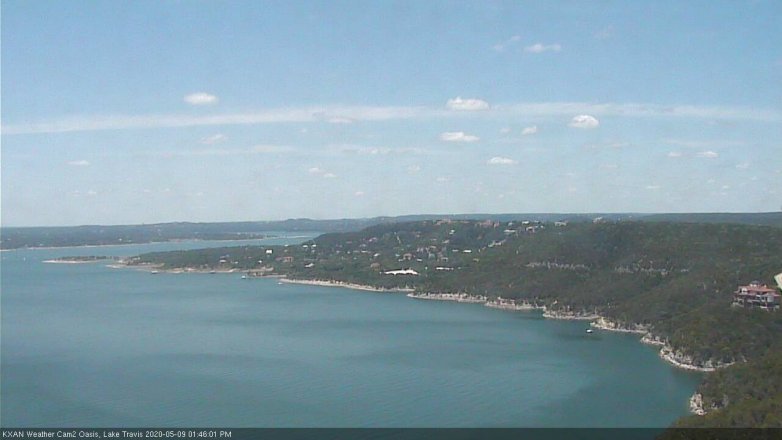 Lake Travis webcam, May 9, 2020 1:45 PM CT