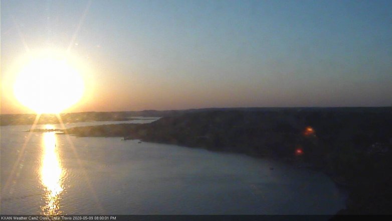 Lake Travis webcam, May 9, 2020 8:00 PM CT