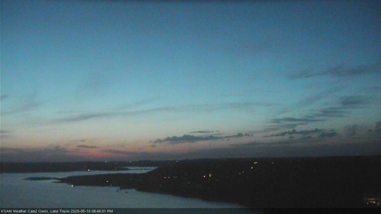 Lake Travis webcam, May 10, 2020 8:45 PM CT