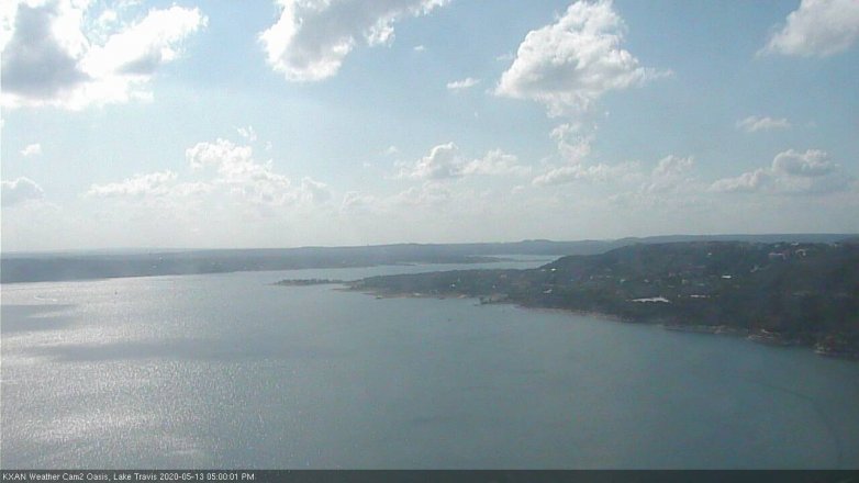Lake Travis webcam, May 13, 2020 5:00 PM CT
