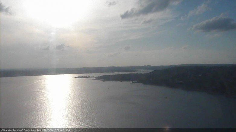 Lake Travis webcam, May 13, 2020 6:45 PM CT