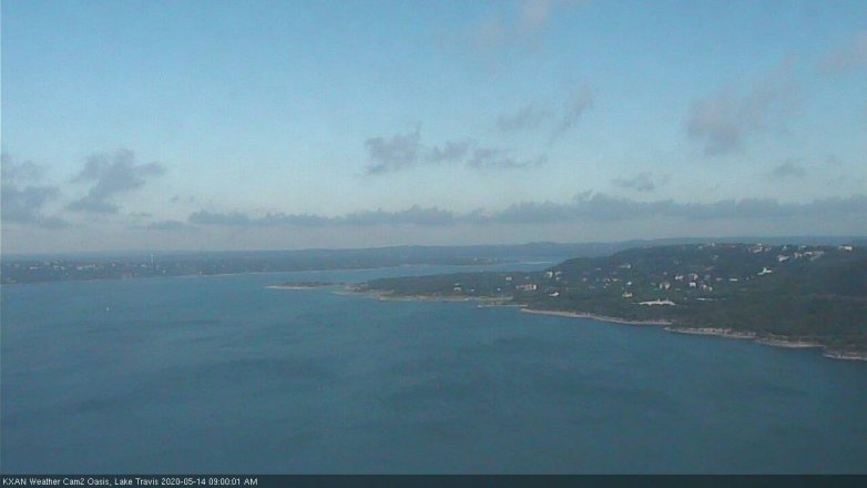 Lake Travis webcam, May 14, 2020 9:00 AM CT