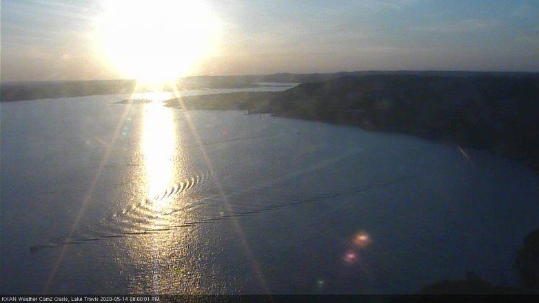 Lake Travis webcam, May 14, 2020 8:00 PM CT