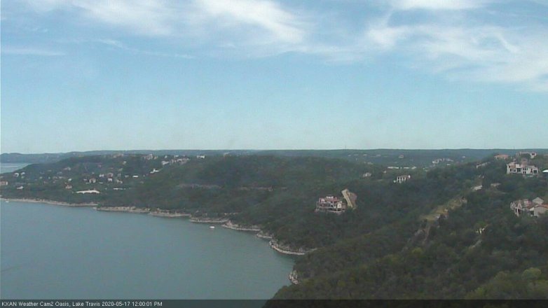 Lake Travis webcam, May 17, 2020 12:00 PM CT