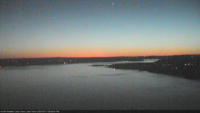 Lake Travis webcam, May 17, 2020 9:00 PM CT