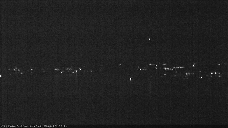 Lake Travis webcam, May 17, 2020 9:45 PM CT