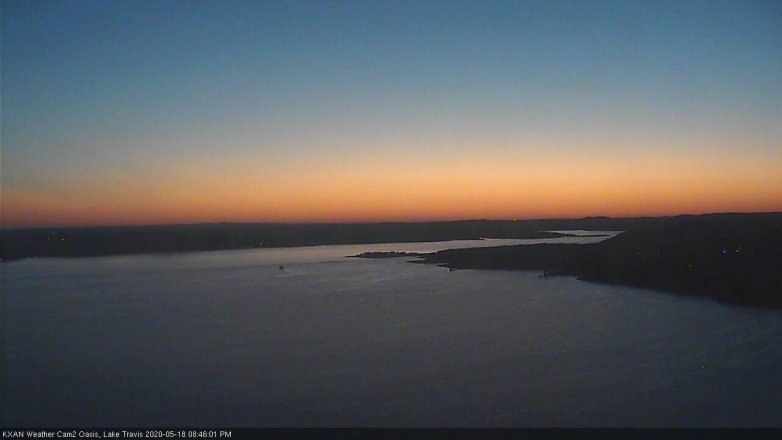Lake Travis webcam, May 18, 2020 8:45 PM CT