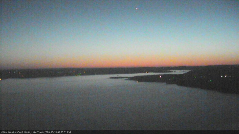 Lake Travis webcam, May 18, 2020 9:00 PM CT
