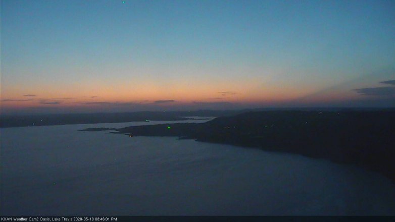 Lake Travis webcam, May 19, 2020 8:45 PM CT