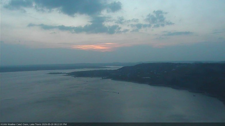 Lake Travis webcam, May 20, 2020 8:25 PM CT