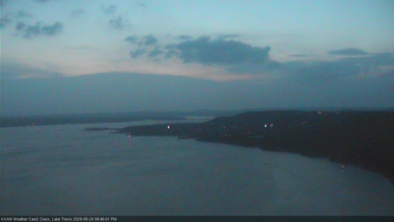 Lake Travis webcam, May 20, 2020 8:45 PM CT