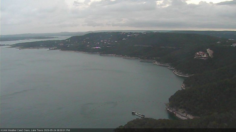 Lake Travis webcam, May 24, 2020 8:00 PM CT