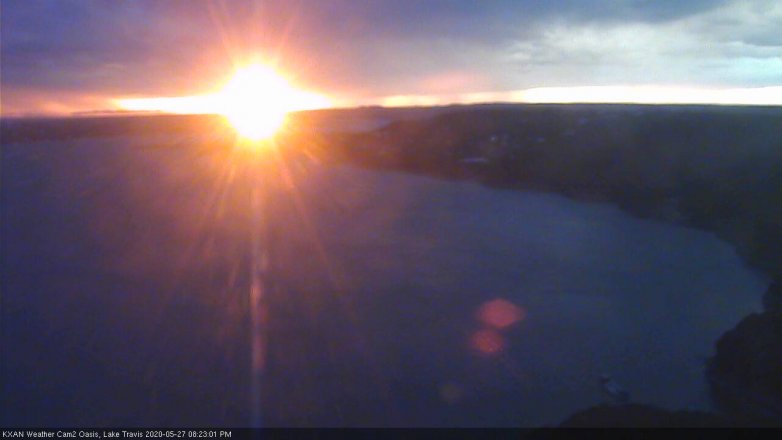 Lake Travis webcam, May 27, 2020 8:25 PM CT