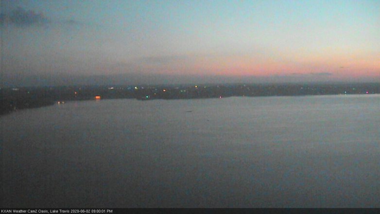 Lake Travis webcam, June 2, 2020 9:00 PM CT