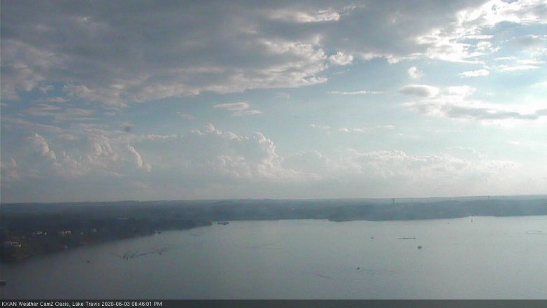 Lake Travis webcam, June 3, 2020 6:45 PM CT