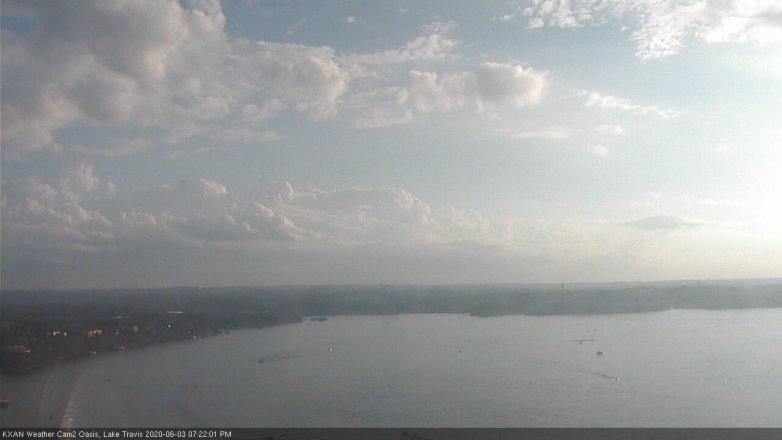 Lake Travis webcam, June 3, 2020 7:25 PM CT