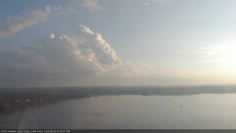 Lake Travis webcam, June 3, 2020 7:45 PM CT