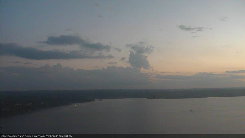 Lake Travis webcam, June 3, 2020 8:45 PM CT