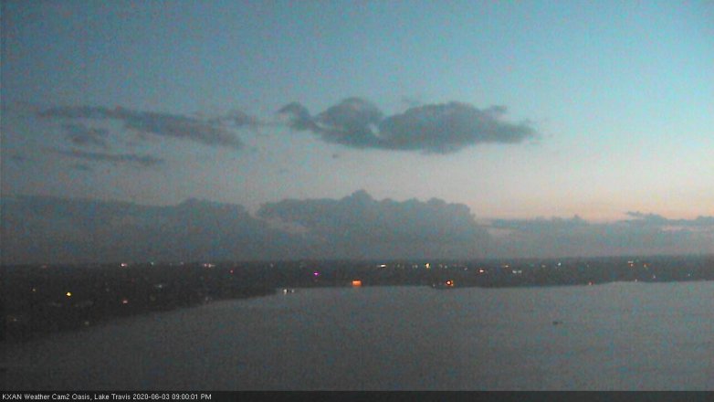 Lake Travis webcam, June 3, 2020 9:00 PM CT