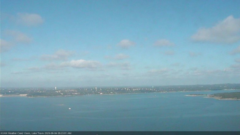 Lake Travis webcam, June 4, 2020 9:25 AM CT