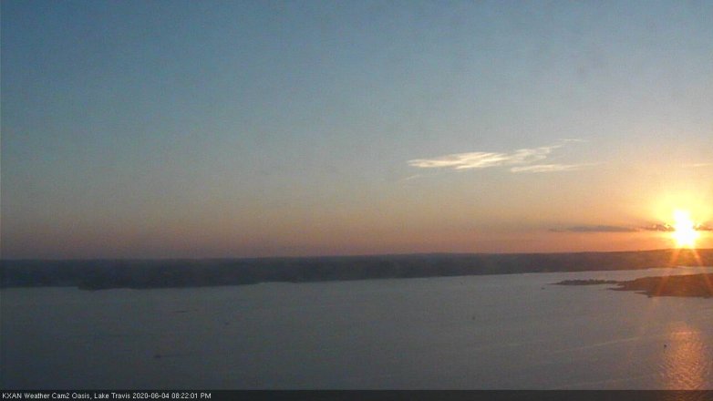 Lake Travis webcam, June 4, 2020 8:25 PM CT