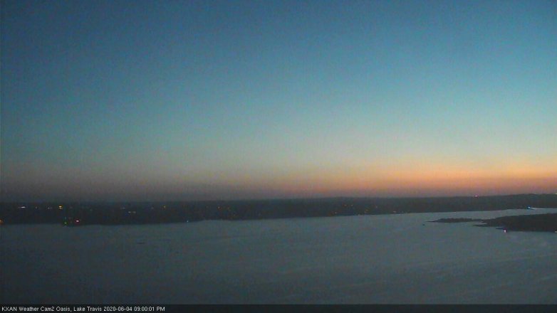 Lake Travis webcam, June 4, 2020 9:00 PM CT