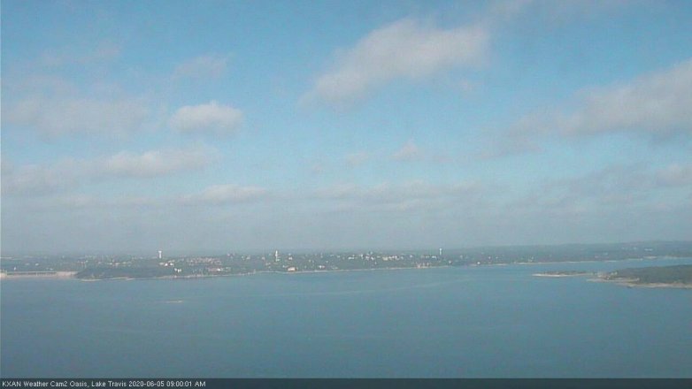 Lake Travis webcam, June 5, 2020 9:00 AM CT