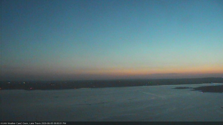 Lake Travis webcam, June 5, 2020 9:00 PM CT