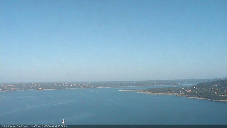 Lake Travis webcam, June 6, 2020 9:00 AM CT
