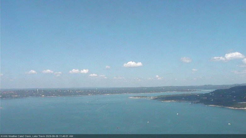Lake Travis webcam, June 6, 2020 11:45 AM CT