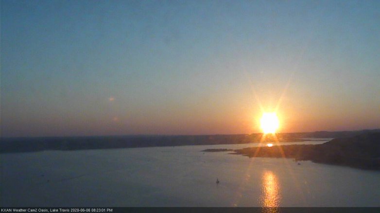Lake Travis webcam, June 6, 2020 8:25 PM CT