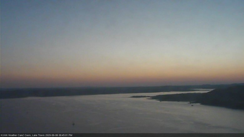 Lake Travis webcam, June 6, 2020 8:45 PM CT