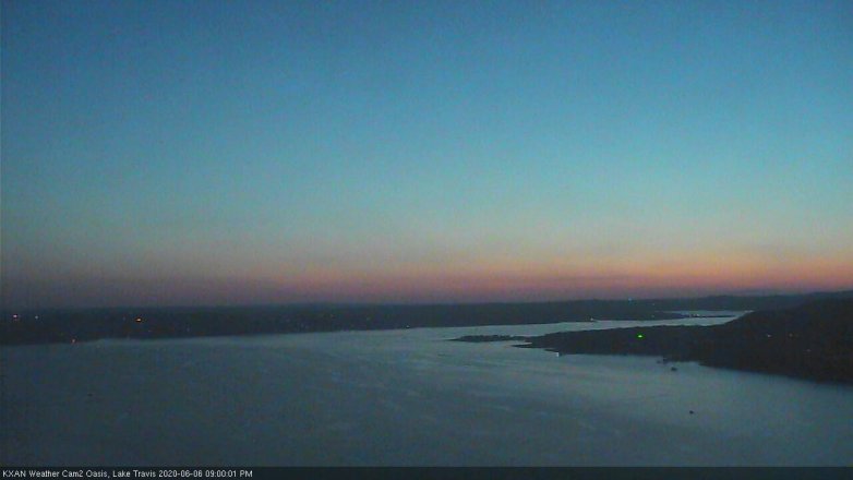 Lake Travis webcam, June 6, 2020 9:00 PM CT