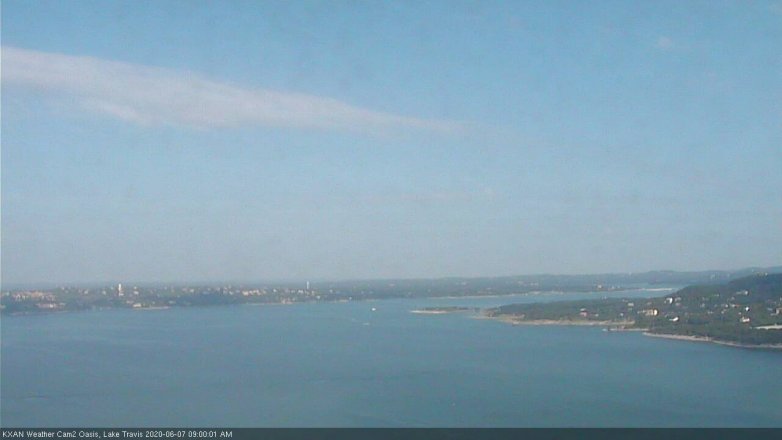 Lake Travis webcam, June 7, 2020 9:00 AM CT