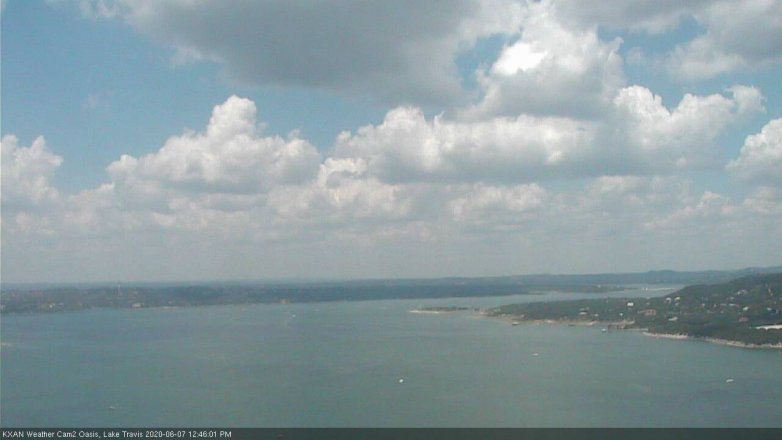 Lake Travis webcam, June 7, 2020 12:45 PM CT