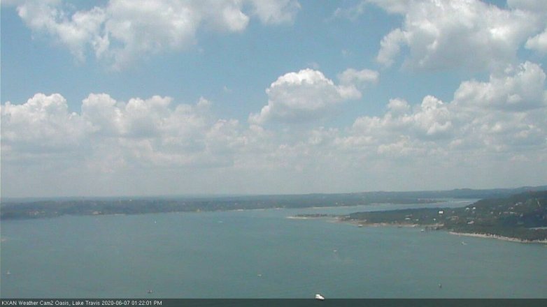 Lake Travis webcam, June 7, 2020 1:25 PM CT