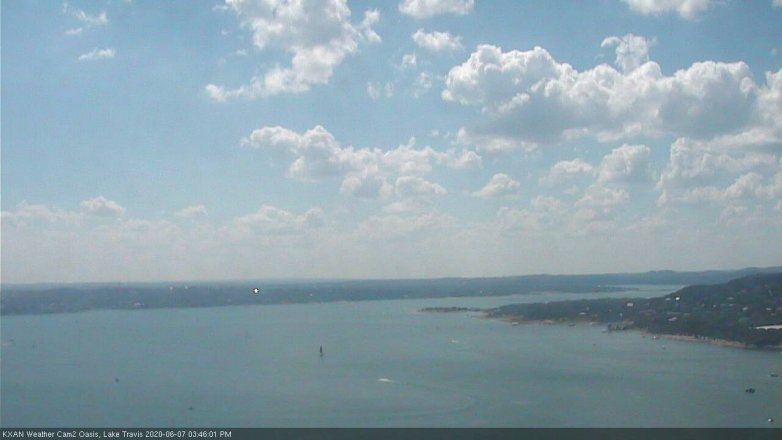 Lake Travis webcam, June 7, 2020 3:45 PM CT